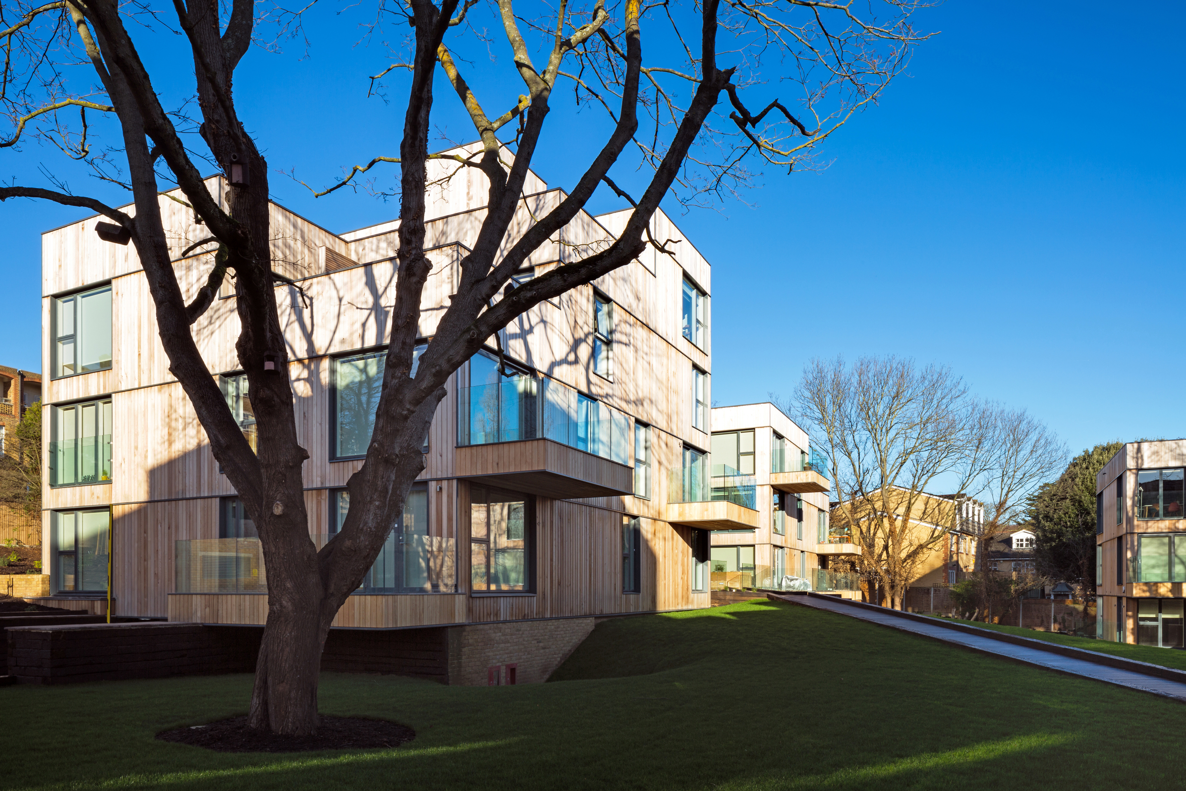 Churchwood Gardens, Forest Hill, London. Designed by architects Bryden Wood.