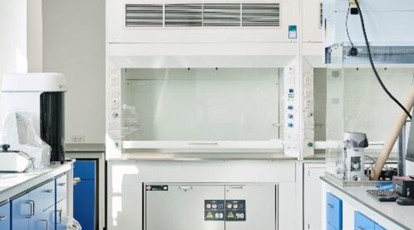 Lab fit-out in a building originally intended for office use.