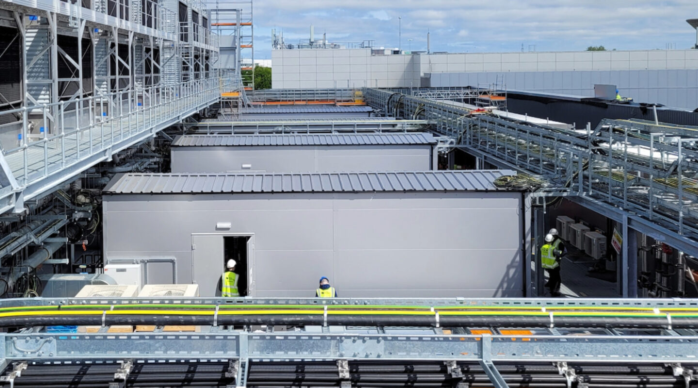External roof gantry, data center campus, Bryden Wood