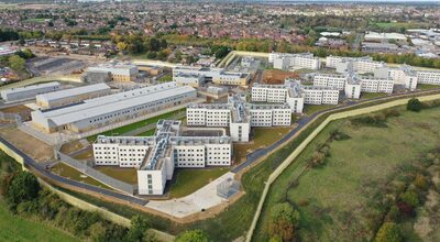 Aerial image of HMP Five Wells designed by Bryden Wood