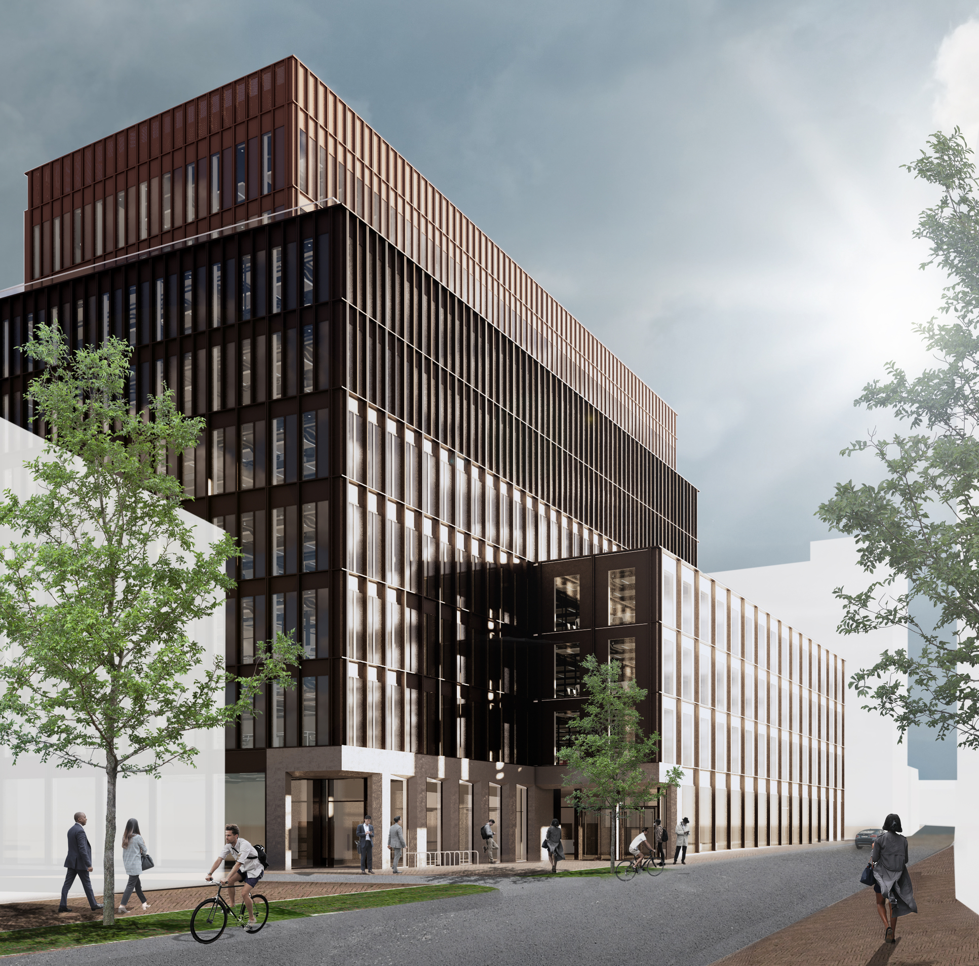 External View of The Forge, Bryden Wood and Landsec's P-DfMA office building in London.