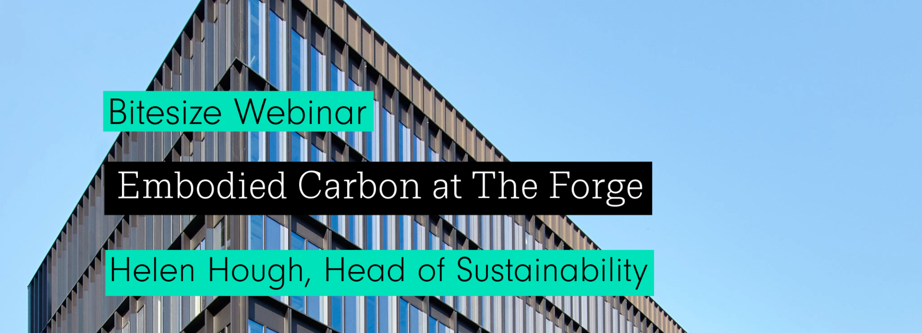 Embodied Carbon at The Forge webinar promotion