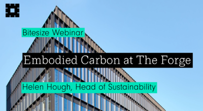 Embodied Carbon at The Forge webinar promo with Helen Hough